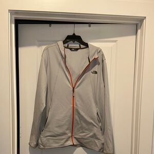 The North Face Gray Jacket with Orange Zipper